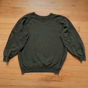 THE GREAT. Vintage style army green sweatshirt, brand size 0